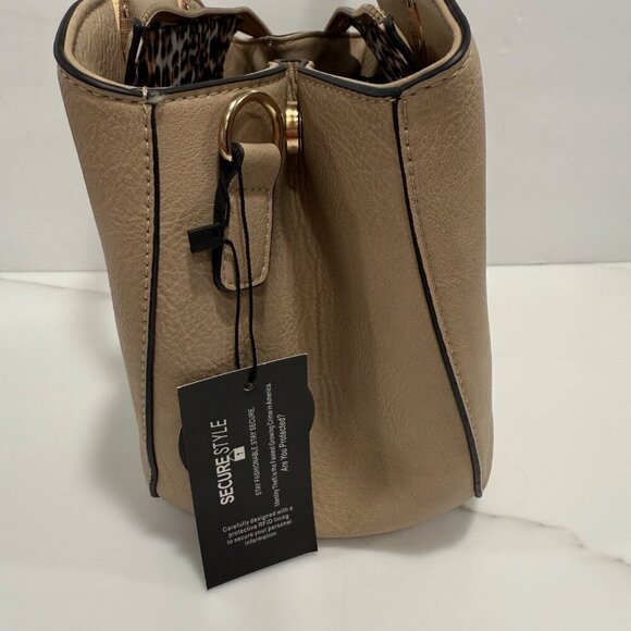 K. Carroll Crossbody Top Handle Convertible Purse RFID Bone Animal Print Lining - Picture 6 of 13